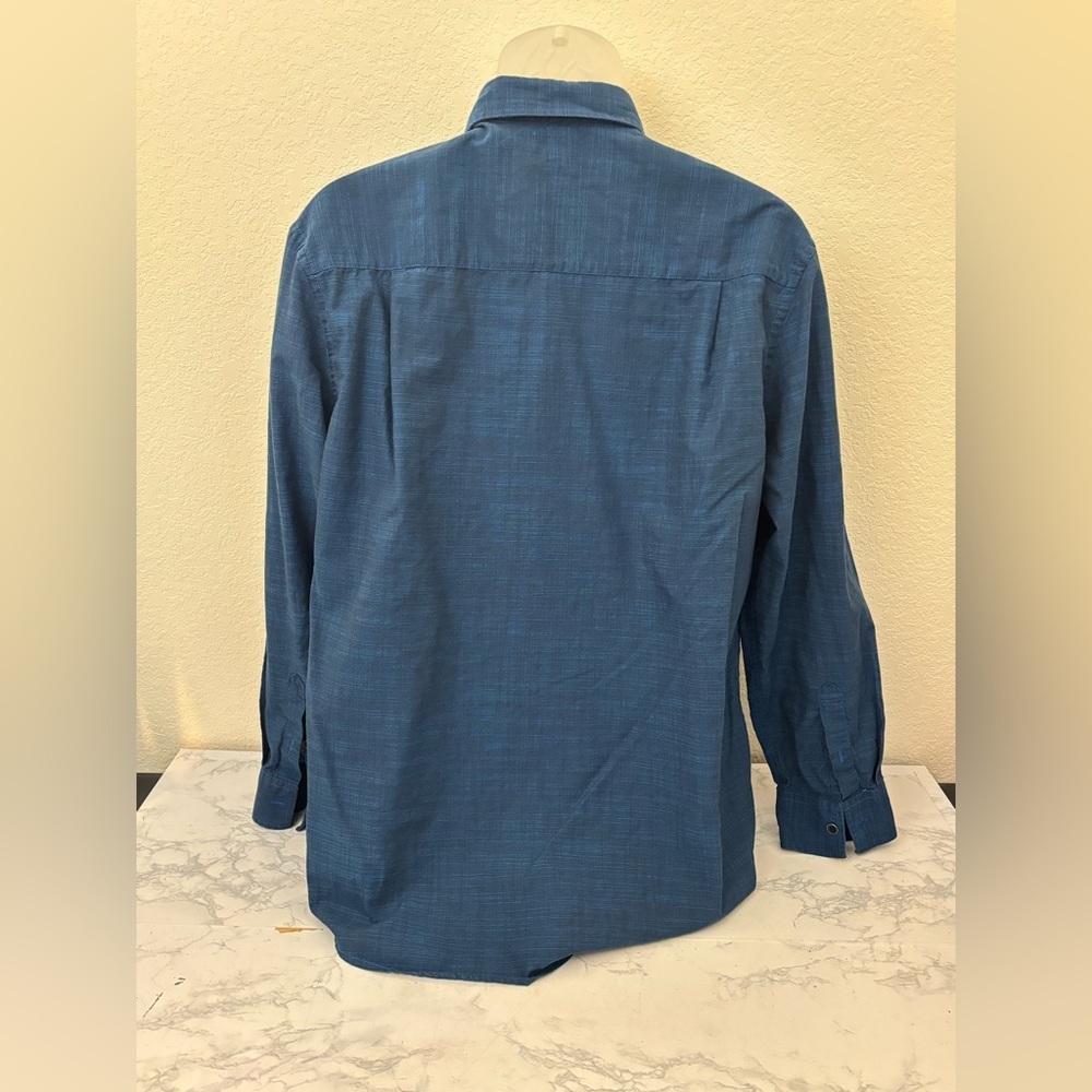 Alfani Shirt Mens XL Blue Heather Long Sleeve Button Down Cotton Collared - Picture 3 of 4
